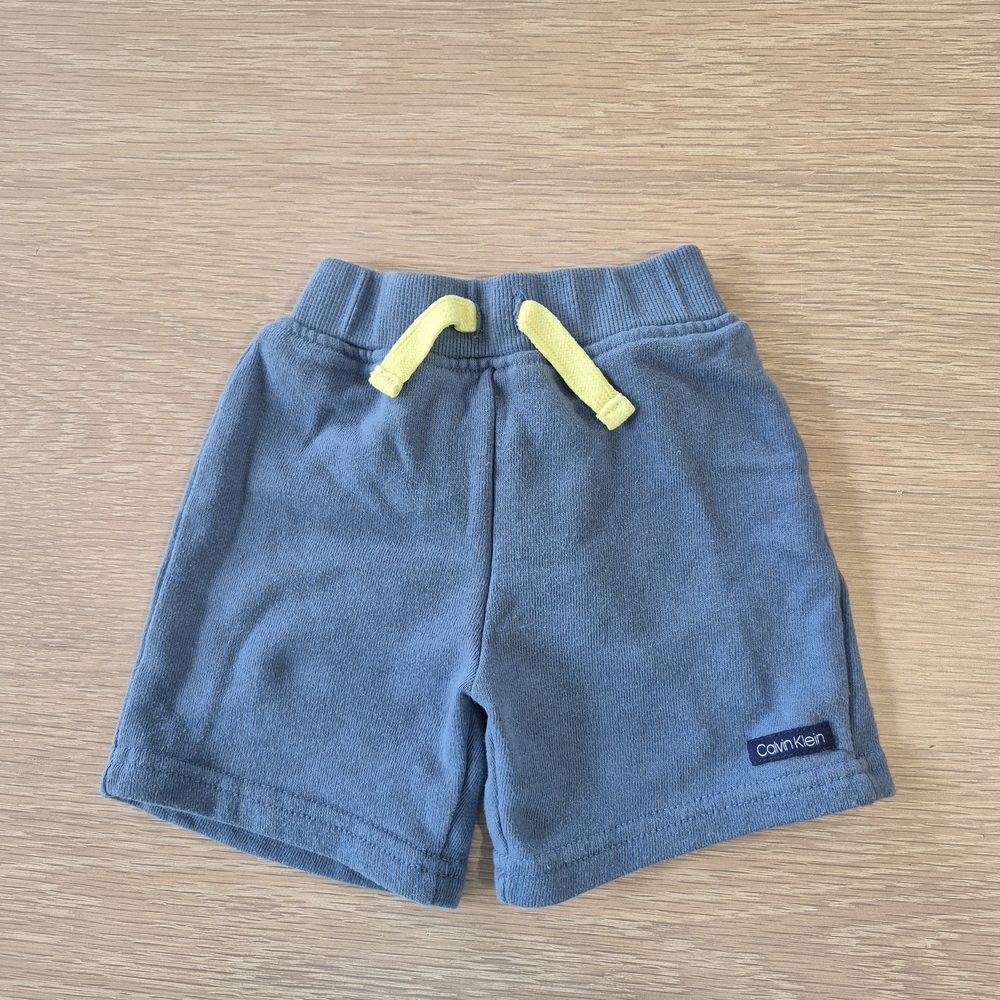Toddler 18 Months Calvin Klein Kids Gray Shorts with Yellow Drawstring